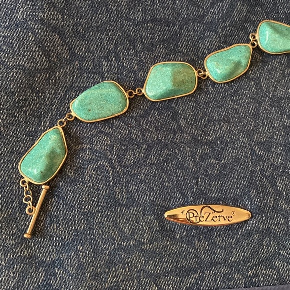 Chunky Turquoise bracelet  SIZE 7” toggle closure - Picture 2 of 8